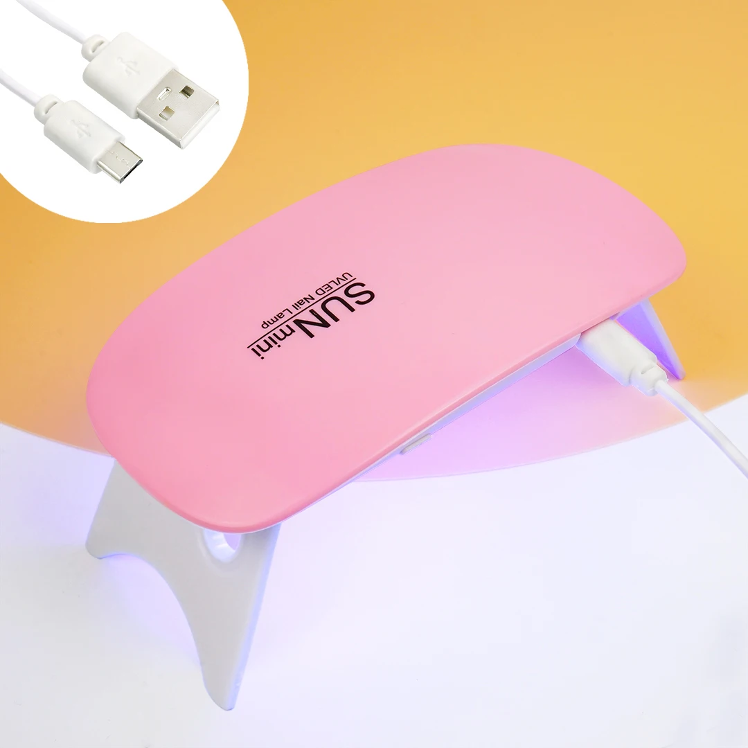 

Nail Dryer Machine 6W Mini Portable White Pink 6 LED Uv Lamp Usb Interface Very Convenient Home Use Drying Nails Polish Tools
