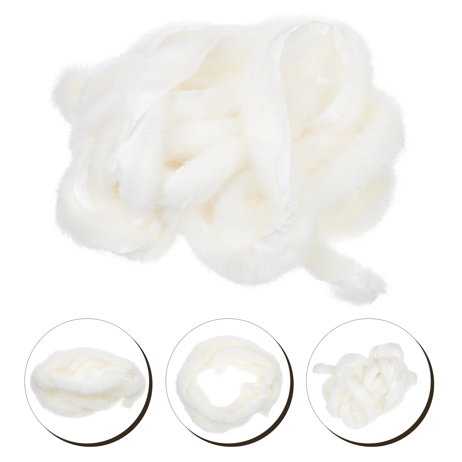 

Fur Ribbon Faux Trim Christmas White Fabric Artificial Fake Chinesehan Decor Garland Tree Clothes Decoration Roll Silk Wrapping