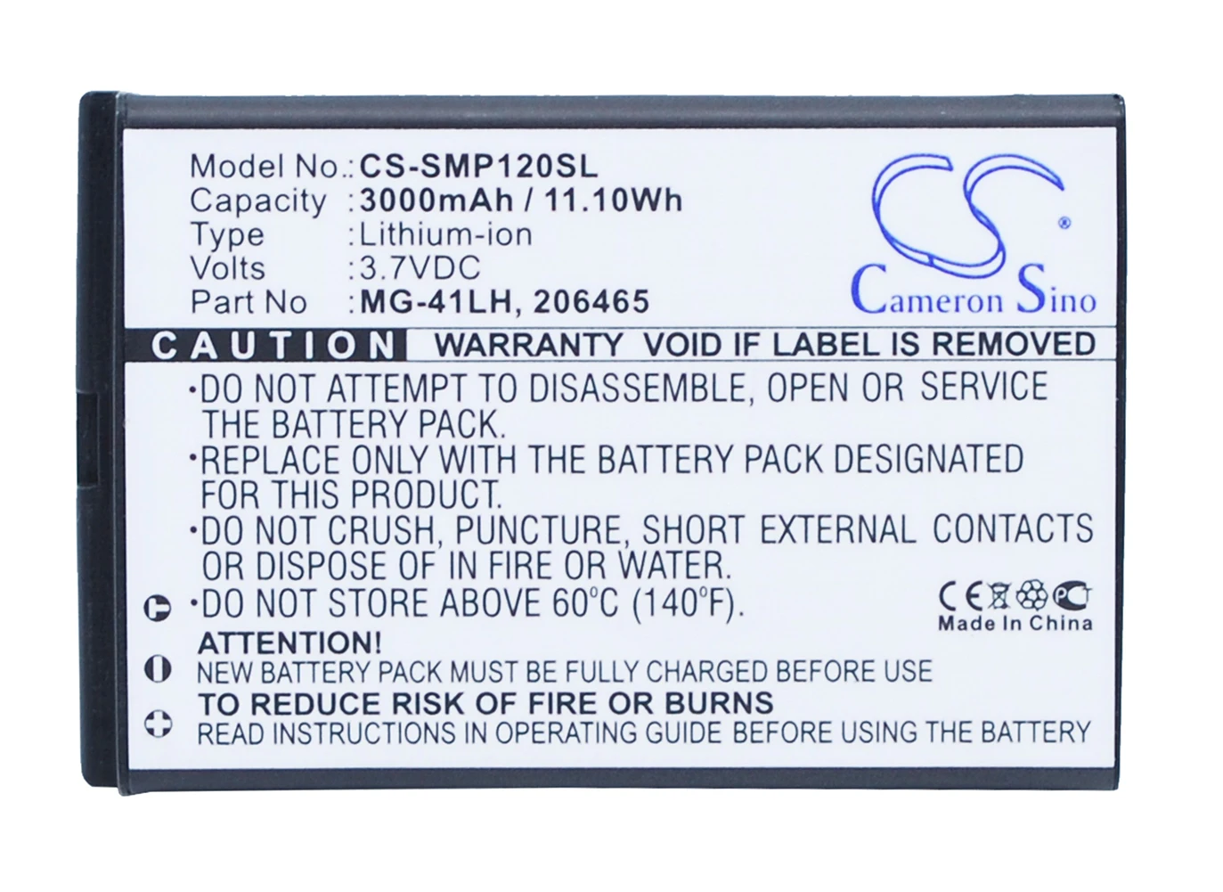 

Аккумулятор Cameron Sino 3000mA для CHC LT30, LT30GD, LT30TM, M500, T5, X90, X900