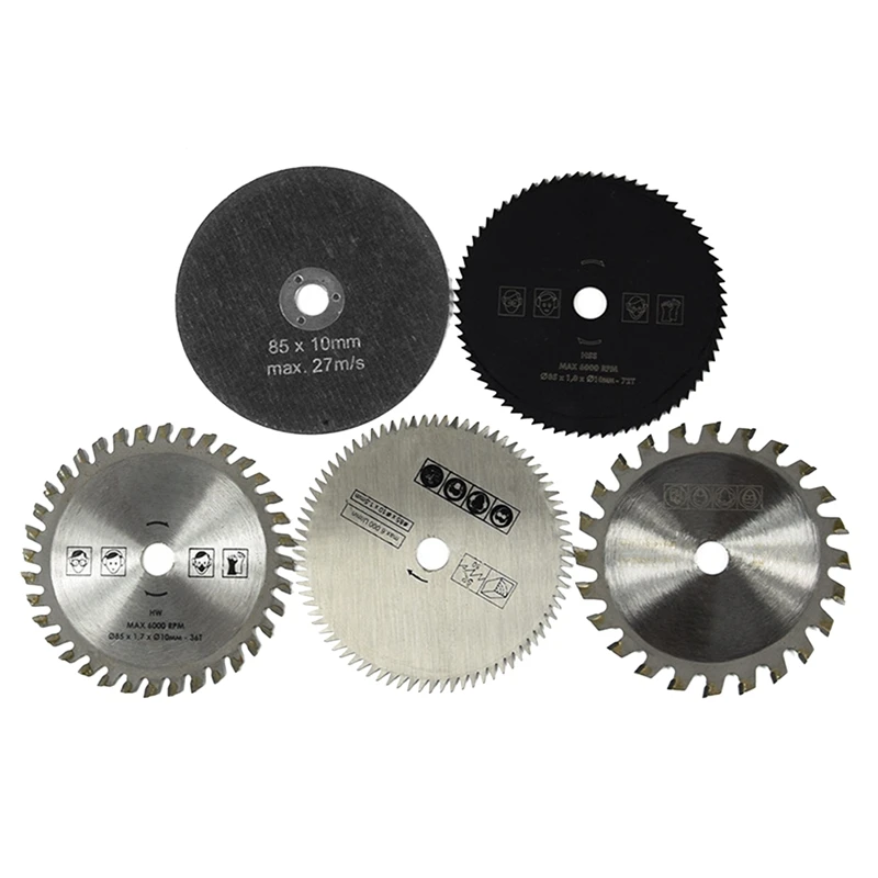 

5-Piece Set Of Carbide Cutting Blade Small Circular Saw Blade 85Mm Woodworking Household DIY Saw Blade