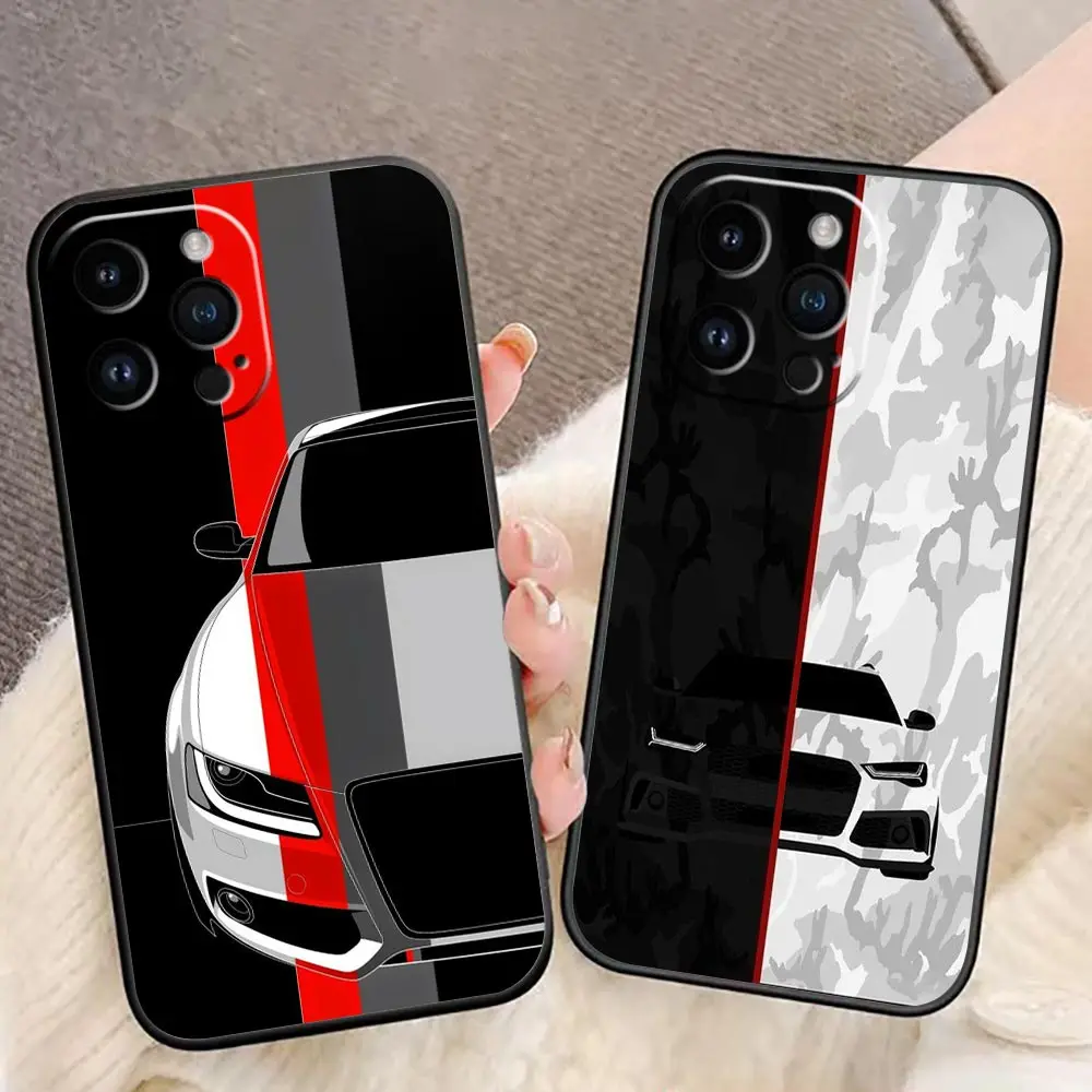 

Luxury Cars Black A-Audi Case For IPhone 14 11 12 13 PRO MAX Apple 7 6S 8 SE Plus X XR XS MAX 11 12 13 Funda Capa Coque Cover