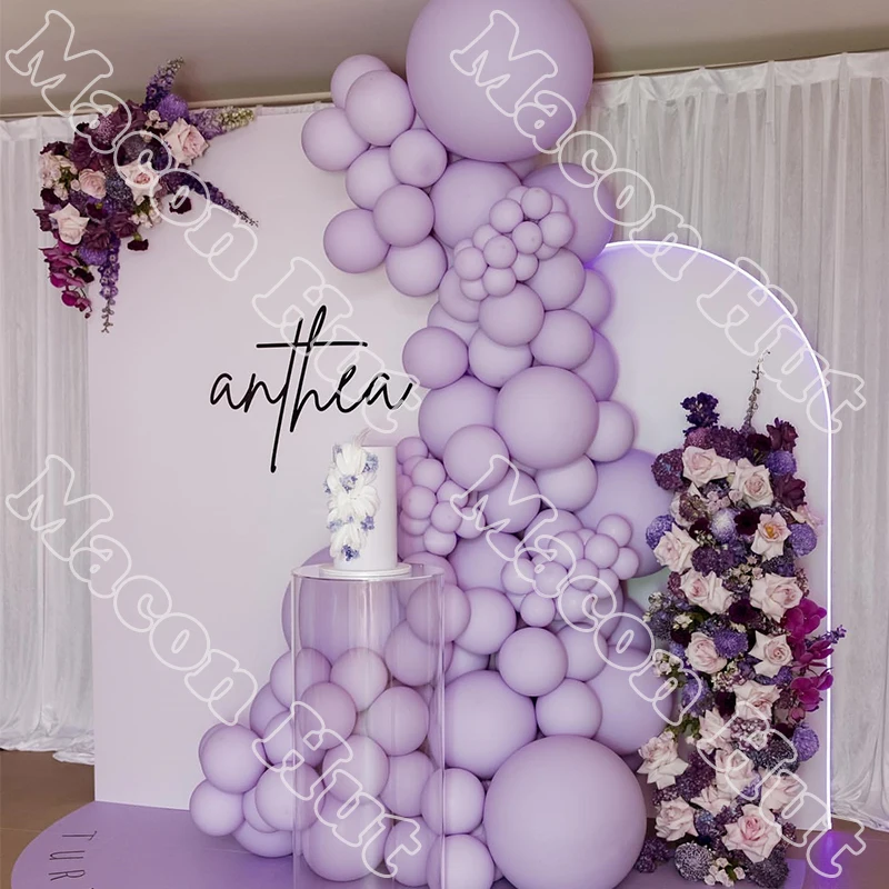 

127pcs Macaron Purple Garland Arch Balloon Kits Latex Balloons Wedding Happy Birthday Party Anniversary Decoration Baby Shower