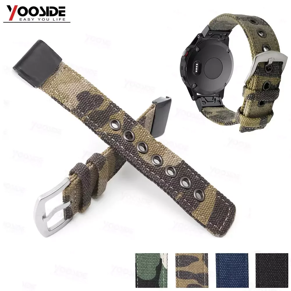 

NEW2023 6 22mm 26mm Wristband Retro Nylon Nato Quick Fit Watch Band Strap for Garmin 5 Plus//935/Approach S60/ 5X Plus