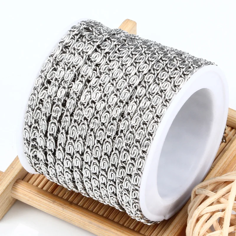 New Fashion Special Paper Clip Shape Chain Stainless Steel Jewellery Making Supplies Accessorie DIY Necklace Bracelet Ornament