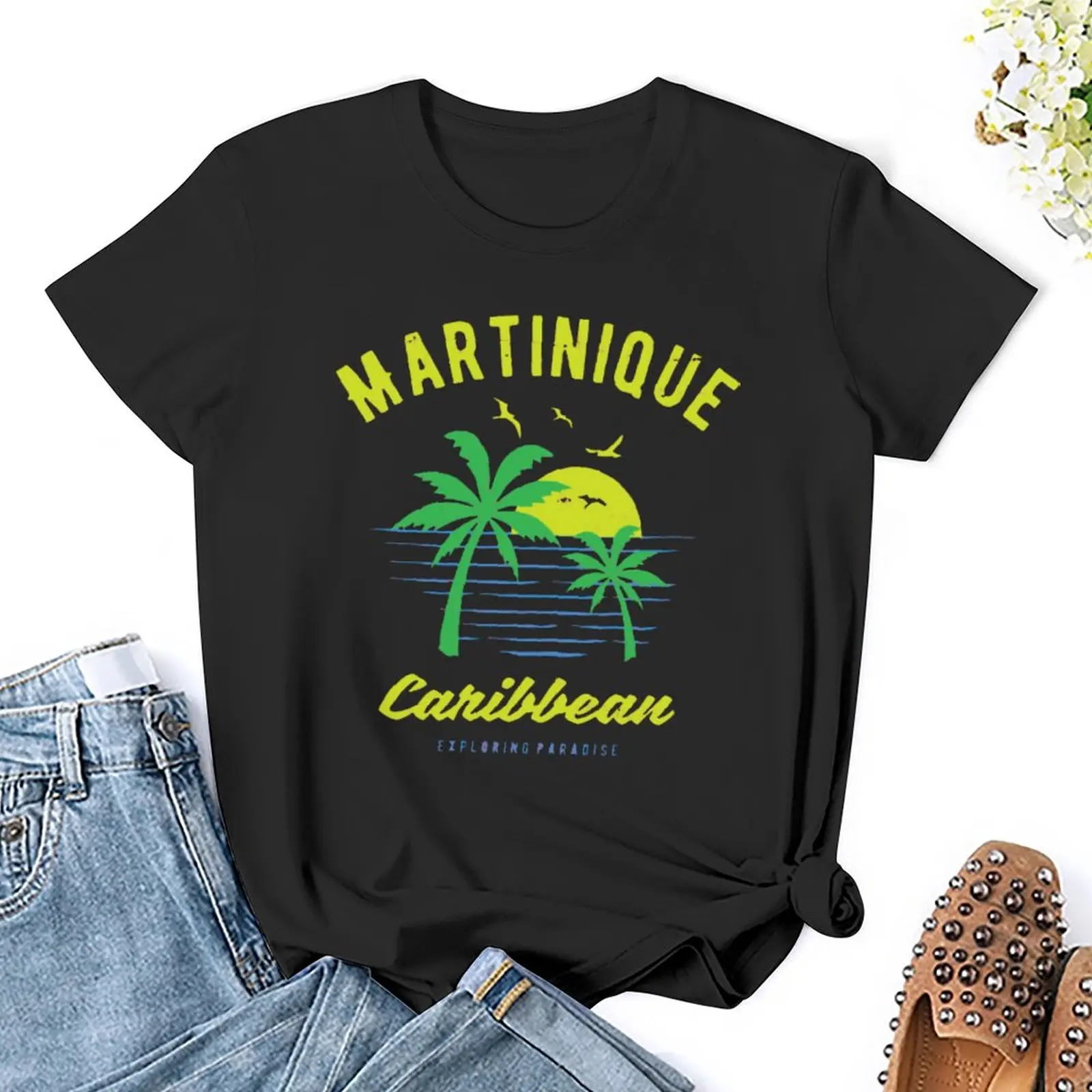 

Martinique Caribbean Paradise Gift And Souvenir O-Neck Motion Casual Graphic top Quality Home Tees Eur Size