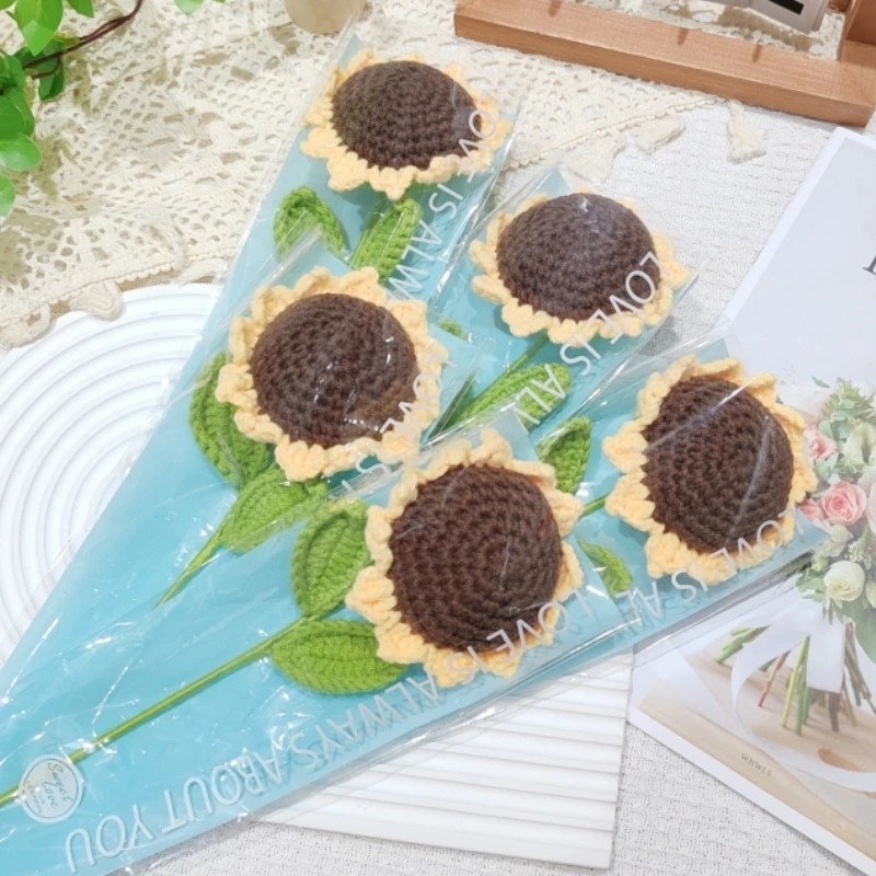 5 шт. плетеный букет подсолнухов ручной работы