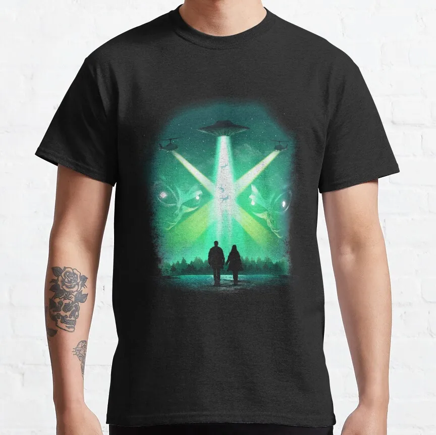 Patient X The X-Files movie truth is out there Mulder and Scully ufo space alien printed t shirt plus size clothing