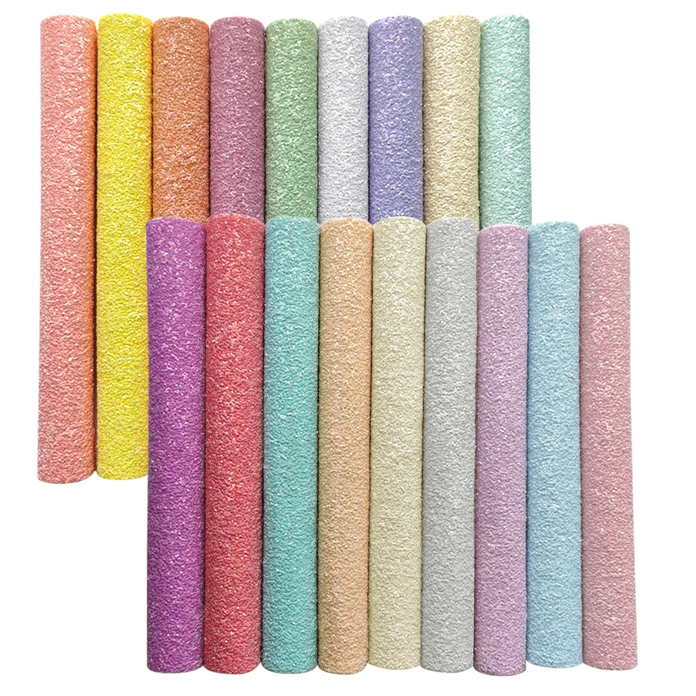 

30x135cm Candy color Chunky Glitter Faux Synthetic Leather Fabric Sheet for Making earrings Craft Bows DIY Sewing Craft material