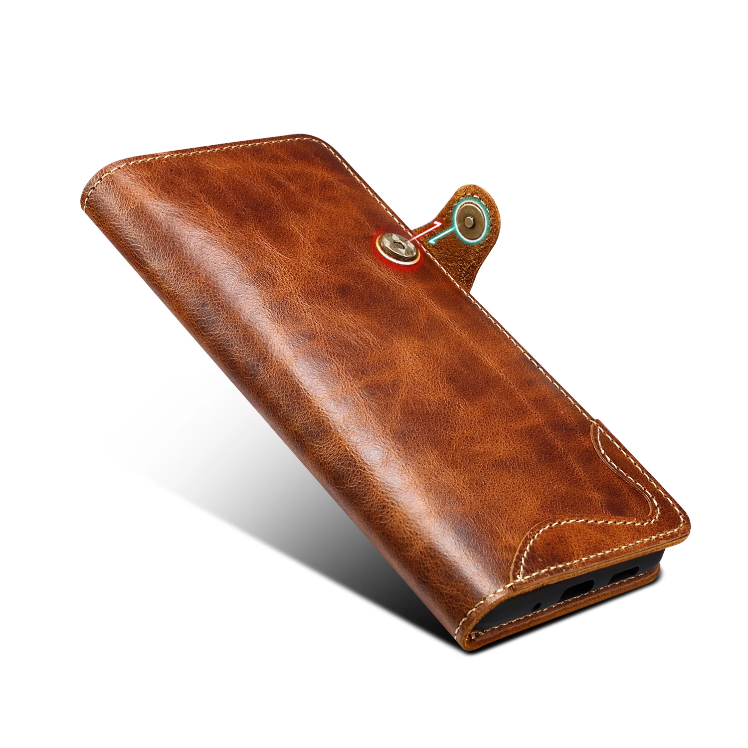 Luxury Genuine Leather Flip Case For Samsung Galaxy Note 20 10 S23 S22 S21 S20 S10 Plus Ultra S10E Wallet Cover Wrist Strap Etui