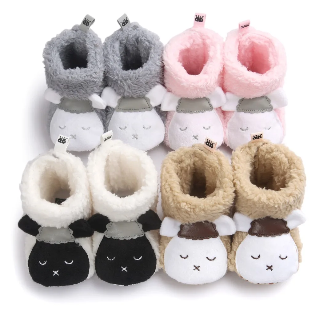 

Coral Fleece Baby Warm Boots Boys Girls Newborn Bootie Winter Infant Toddler Crib Indoor Soft Sole Shoes First Walkers