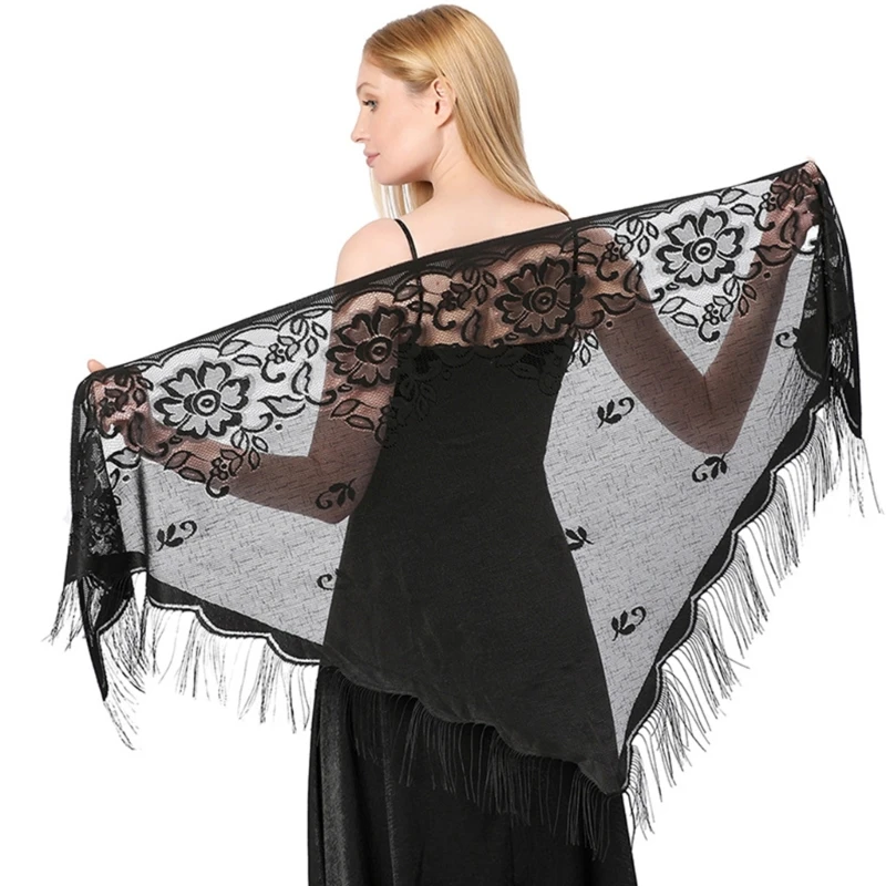 

Свадебный платок, женский кружевной треугольный шарф, шали и накидки для вечерних платьев