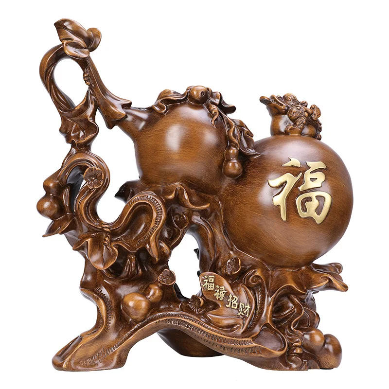 

Chinese Porch Bogu Shelf Large Lucky Gourd Decoration Home Accessories Living Room Wine Cabinet Decoration Ornaments Crafts