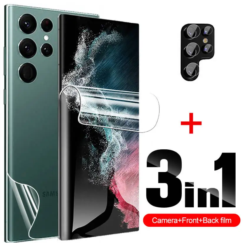 Полное покрытие для Samsung S22 ультра защитное стекло 3D задняя камера объектив