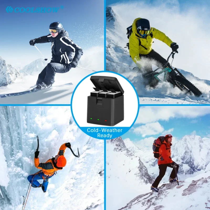 Зарядное устройство COOLSHOW для Gopro Hero 12 1800 мАч