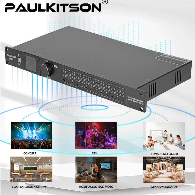 Фото Цифровой аудиопроцессор Paulkitson DP48S с программным управлением через ПК, IIR-лимитер, управление динамиками, профессиональный, для сцены, бара, домашнего аудио №4