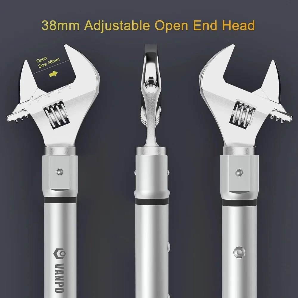 Регулируемый Цифровой Динамометрический ключ для 5-99.6ft-lbs/6.8-135N-m 14 × 18 мм открытый