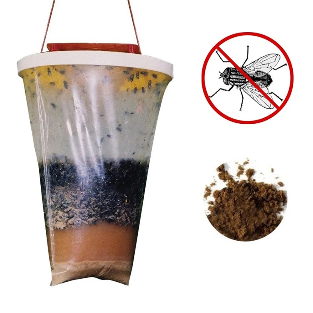 

Disposable Outdoor Fly Trap Non-toxic Fly Lure Bag Garden Hanging Fly Catcher Pest Trap With Bait To Eliminate Insect Artifact