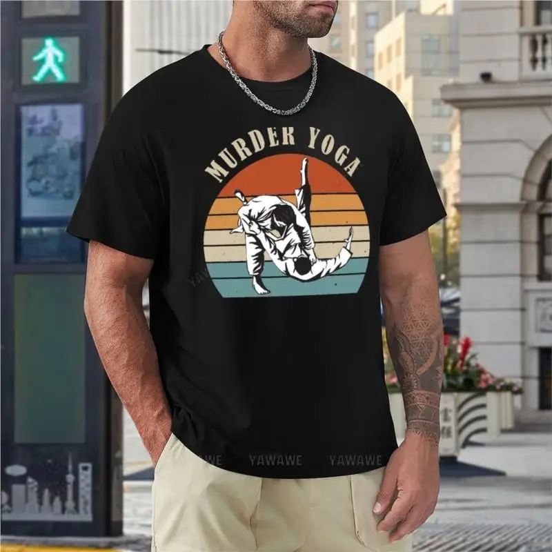 

black t-shirt men man black t-shirts Murder Yoga Vintage T-Shirt aesthetic clothes graphic t shirts mens clothing summer tshirt