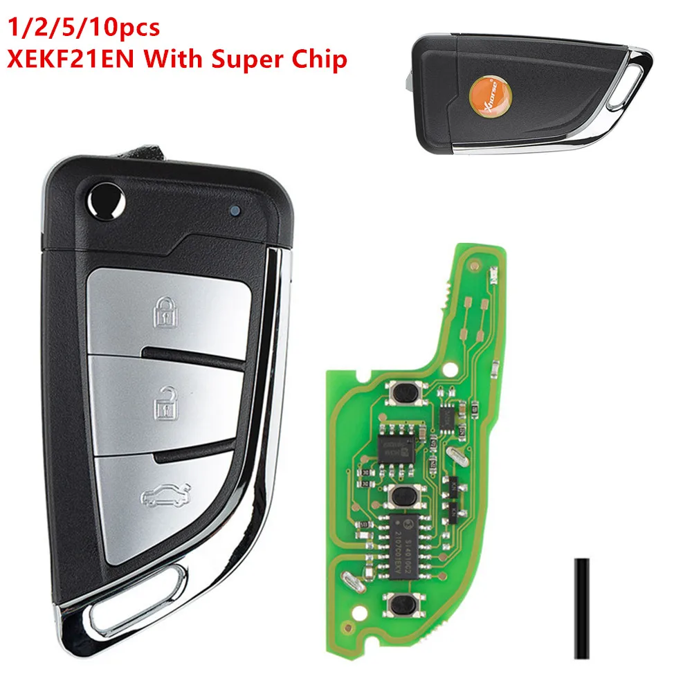 

1/2/5/10pcs 3 Buttons Universal Super Remotes Xhorse XEKF21EN With Super Chip XT27A For VVDI MINI Key Tool