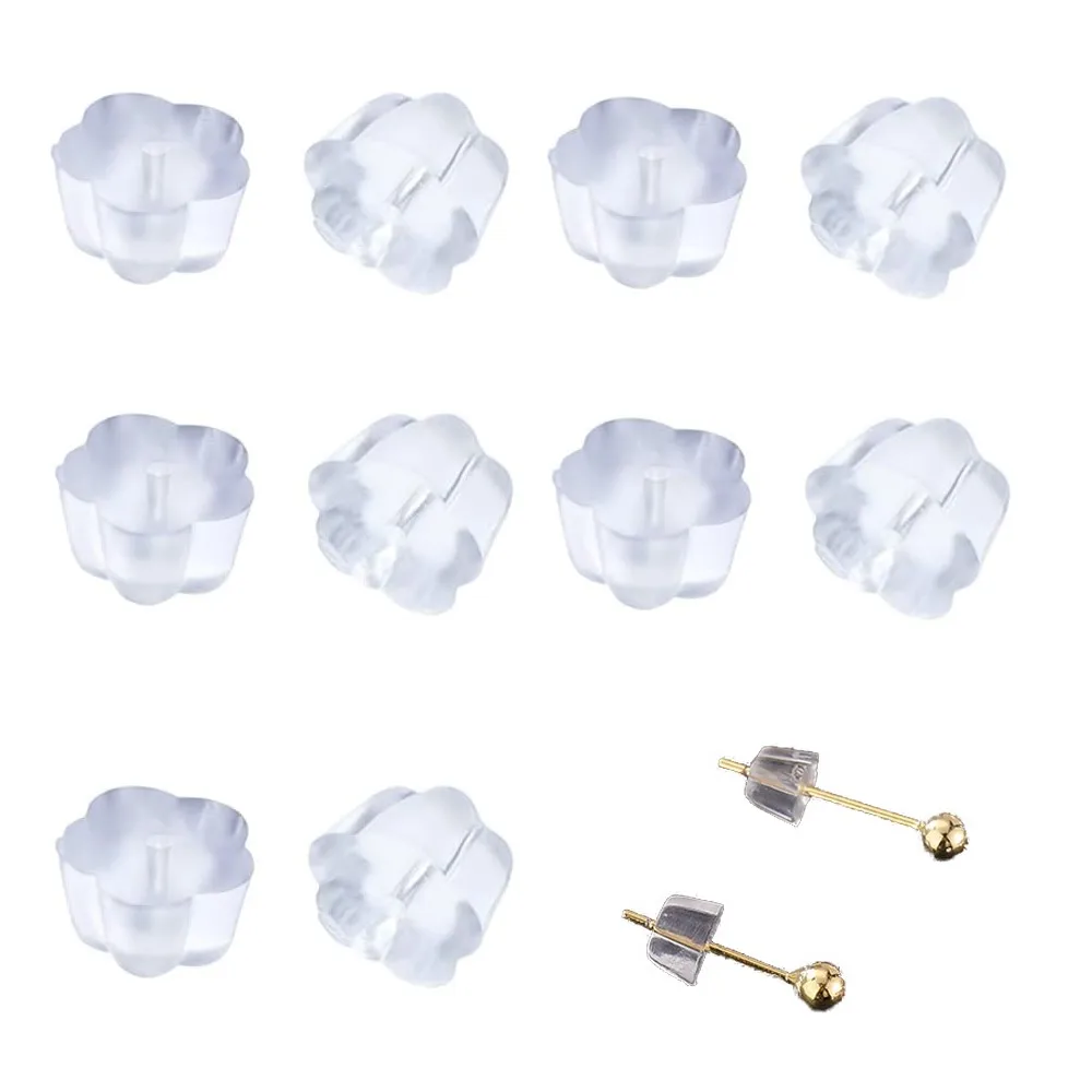 Силиконовые застежки для сережек в форме цветка 4/5 мм 200/500 шт