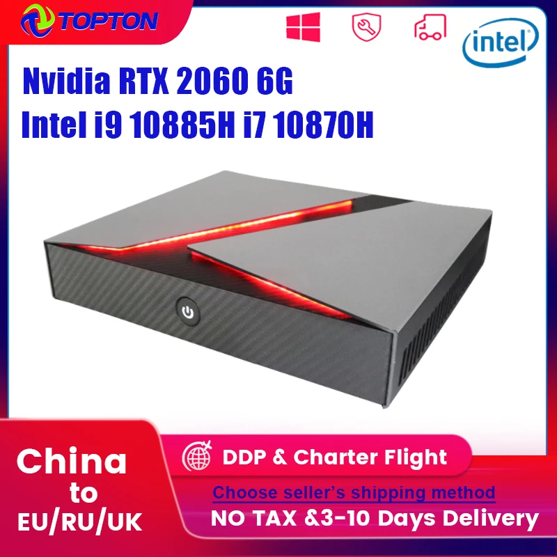 

Topton PC Gaming Intel i9 10885H i7 10870H Mini PC NVIDIA RTX 2060 6G Windows 11/10 Desktop NVME SSD Dual DDR4 Gamer Destop