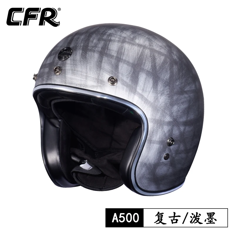 

CFR Genuine Fiberglass Motorcycle Helmet Personalized Decals Handmade Jet 3/4 Casque Cafe Racer Helmet for Man Women Casco Moto