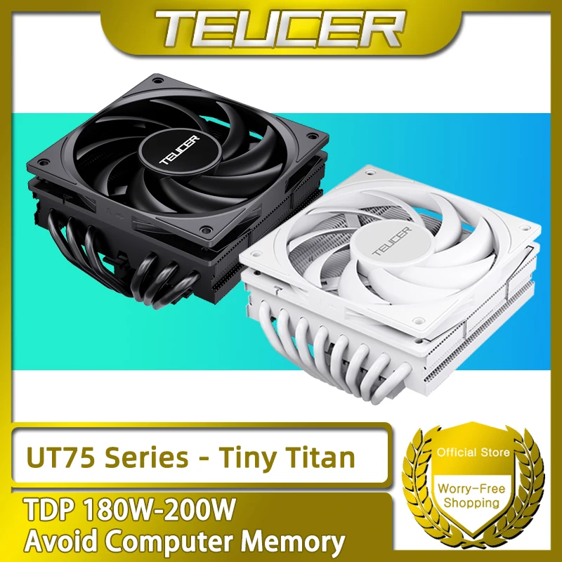 Фото TEUCER UT Series Tiny Titan воздушный охлаждающий радиатор, малошумный вентилятор для процессора AM4 AM5 LGA 2011 1200 1700 X99 №1