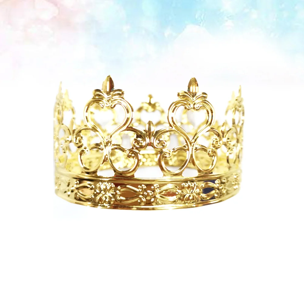 

Birthday Gold Tiara Boys Royal Kids Mini Women Decoration Baby Shower Tiaras Girls Decorations Girl Rhinestone King Pearl