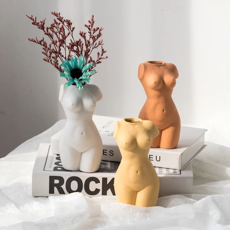 

Nordic Ceramic Vases Decor Woman Naked Vase Home Decoration Accessories For Living Room Naked Girls Vase Bedroom Decor