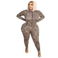 playsuit long sleeve african jumpsuit leggings sexy womens print zip crew neck slim rompers summer 2022 fashion ladies clothes