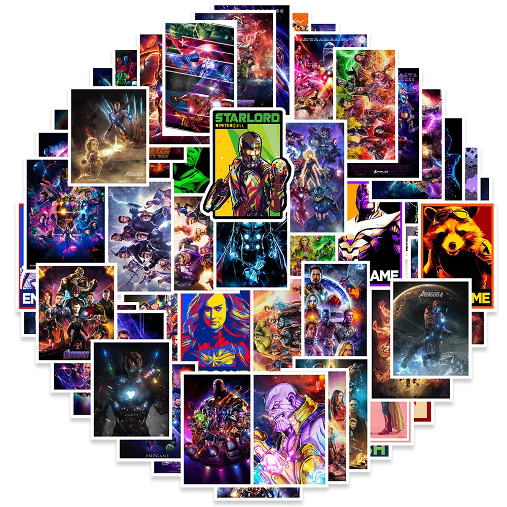 

10/30/50/95 шт. Дисней Марвел Мстители наклейки аниме наклейка ноутбук багаж скейтборд водостойкая наклейка супергероя детская игрушка