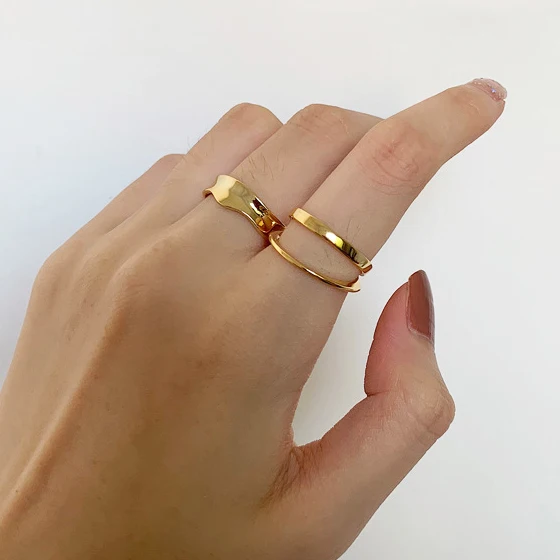 

Open Adjustable Rings For Women Fashion Jewelry Cool Irregular niche Design Personality Girls Finger Ring Silver Color