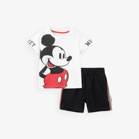summer boys suits cartoon printed clothec cotton short sleeve t shirt and shorts two piece set boy clothing set