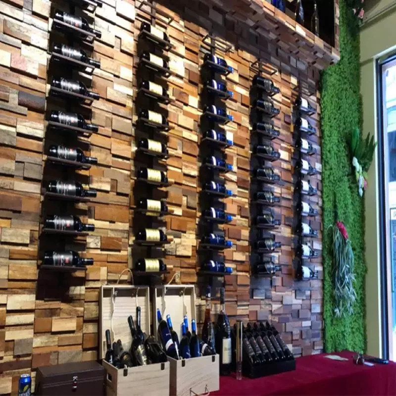 

10Floors Wall-mounted Wine Holder Modern Iron Wine Rack Holder Simple Hanging Iron Art Wine Cabinet Flat Types Wine Supply HWC