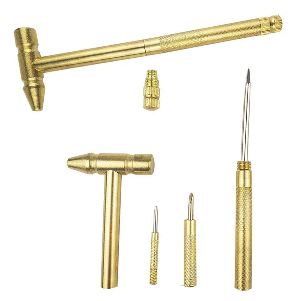 

6 in 1 Copper Plated Hammer Small Hammer Multifunctional Screwdriver with Bottle Opener