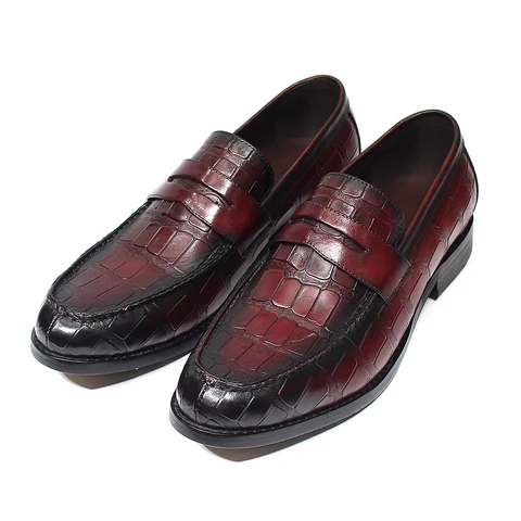 Роскошные мужские Пенни лоферы из натуральной кожи крокодиловый узор слипоны Свадебные вечерние классические туфли для мужчин офисная повседневная обувь
