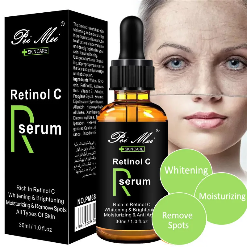 

30ml Retinol 2.5% Vitamin A Facial Anti Wrinkle Serum Remove Dark Spots Collagen Serum Anti Aging Essence Whitening Face Serum