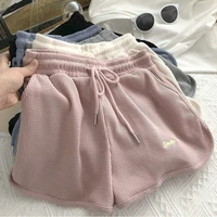Women Shorts Solid Color Cozy Casual Loose Hipsters Running Sports Shorts Breathable Streetwear Hot Teens Wide Leg Bottoms 5