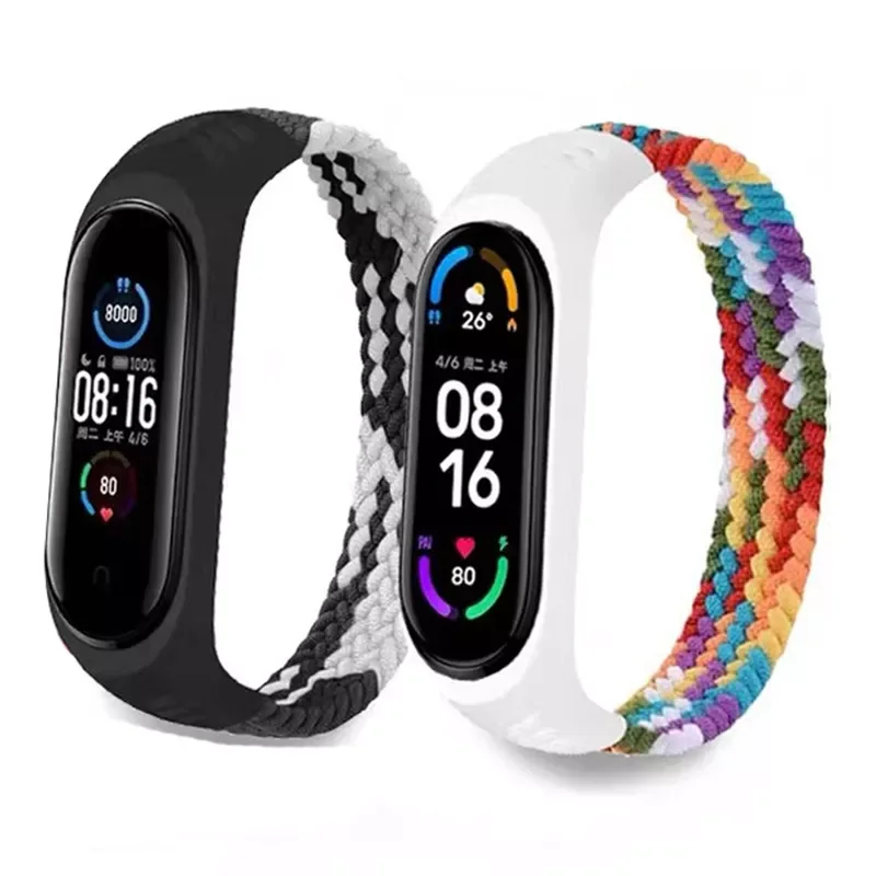 

Mi Band 6 5 4 3 Strap Bracelet Nylon Braided Multicolor Sports Bracelet Mi Band 6 Bracelet For Women Mi Band 5 Strap For Men
