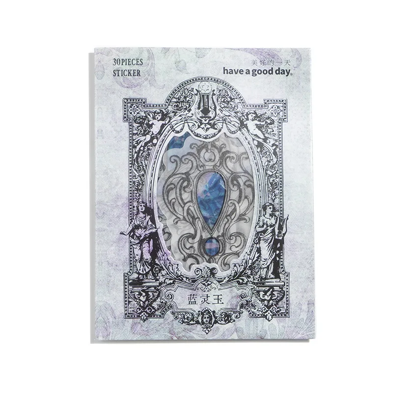 

30Sheets Sticker Crystal Pendant Gift Scrapbooking Sulfuric Acid Adhesive Supplies stationery Paper Pearl Decorative