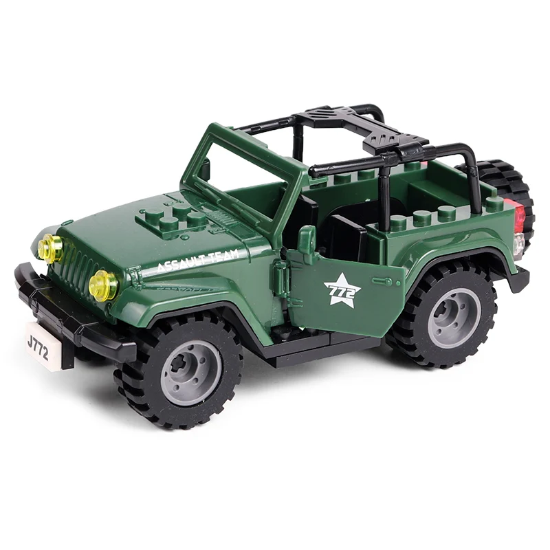 Новые мини-фигурки армейских солдат строительный блок модель автомобиля Jeeped