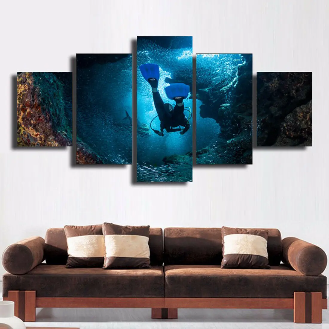 

5 Pieces Canvas Wall Art Poster & Print Living Room Diver Pictures Paintings HD Print Room Decor Home Decor No Framed