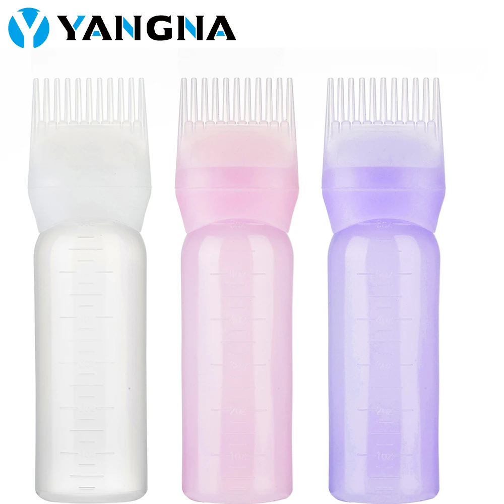 Plastic Hair Dye Applicator Bottles Shampoo Dispensing Brush Refillable Bottles Coloring Styling Tools Supply
