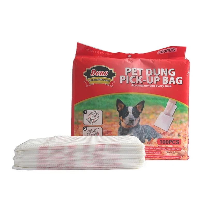 

100 Pieces Poop Bag Degradable Earth-Friendly Dog Waste Bags Double Layers Large
