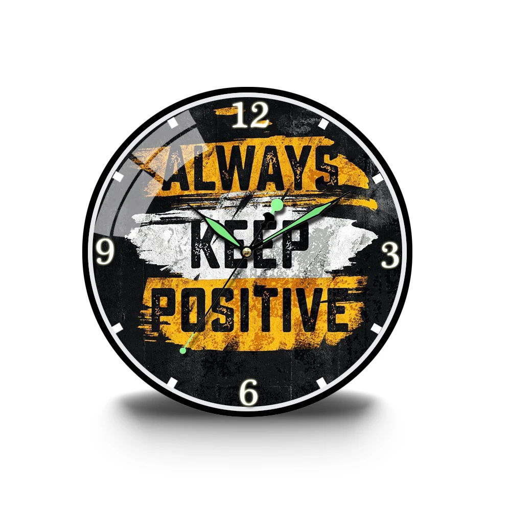 

Always Keep Positive Words Of Encouragement Acrylic Wall Clock Sport Room Wall Decor Sign Sportsman Gift