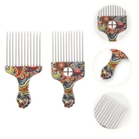 2pcs metal afro hair pick comb pick combs for natural hair metal picks for hair afro hair pick comb