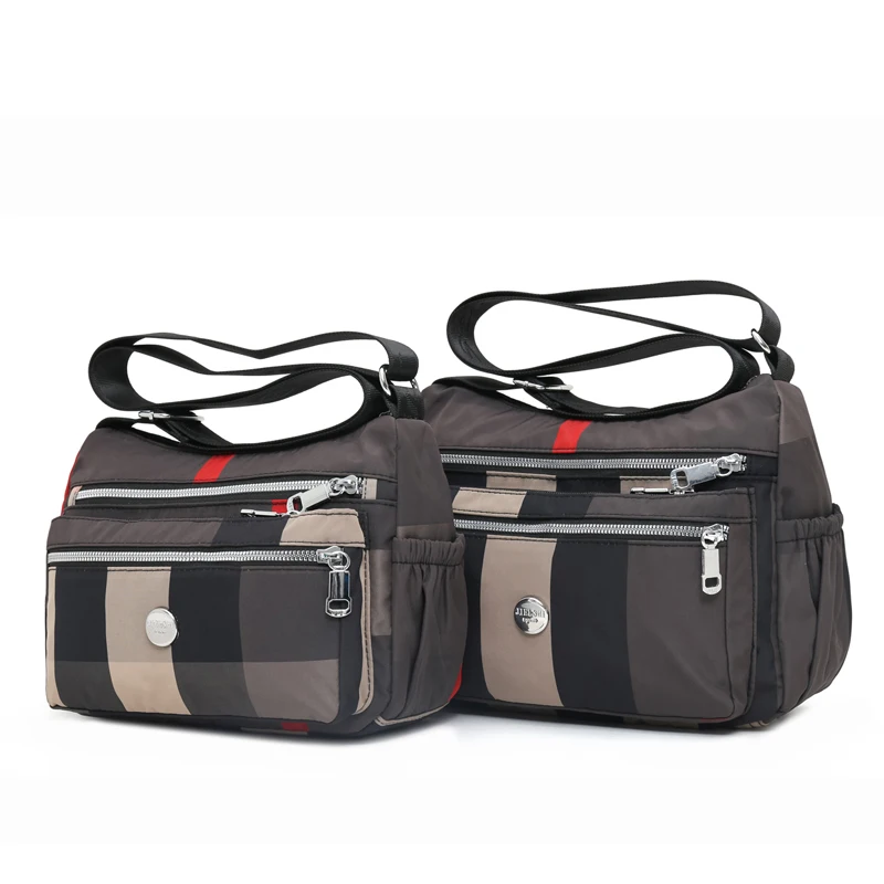 Large and small Women Crossbody Bag Plaid Stripes Nylon Female Shoulder bags Ladies Messenger Bags High Quality Handbags Bolsas
