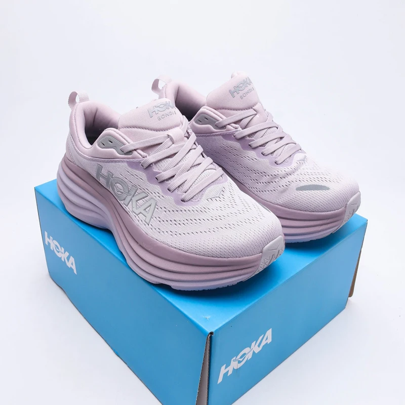 HOKA Running Shoes Bondi 8 Anti Slip Shock Absorption Breathable Road Running Shoes Men Outdoor Jogging Casual Sport Shoes Women