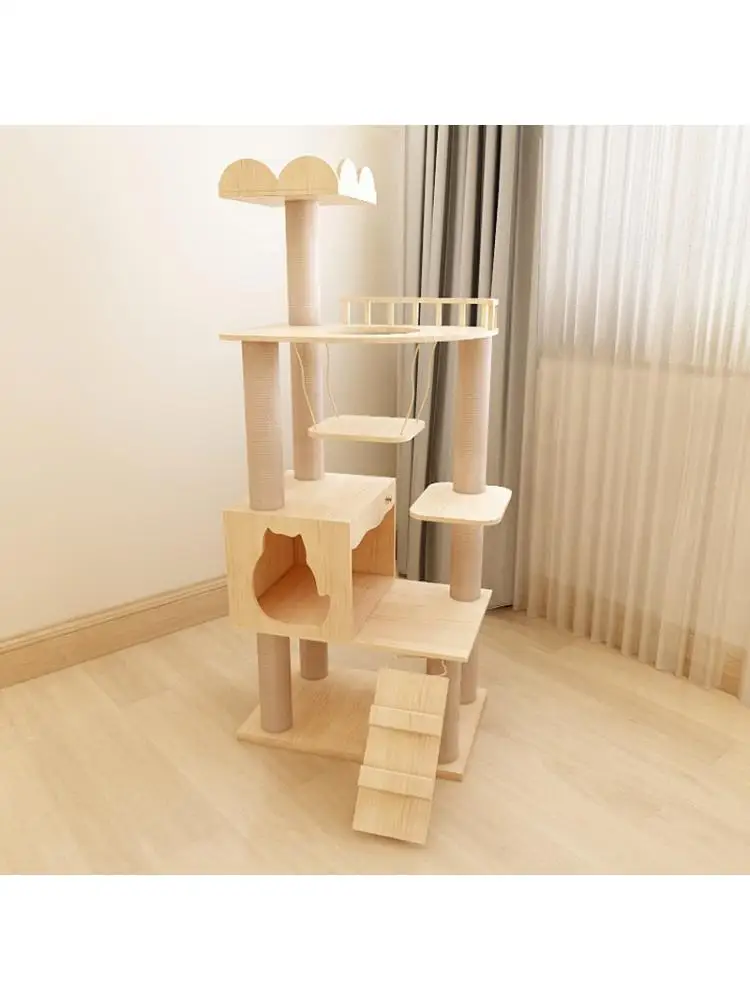 

Solid Wood Cat Climbing Frame Stable Cat Litter Cat Jumping Platform Cat Scratching Board Cat Crawling Furniture