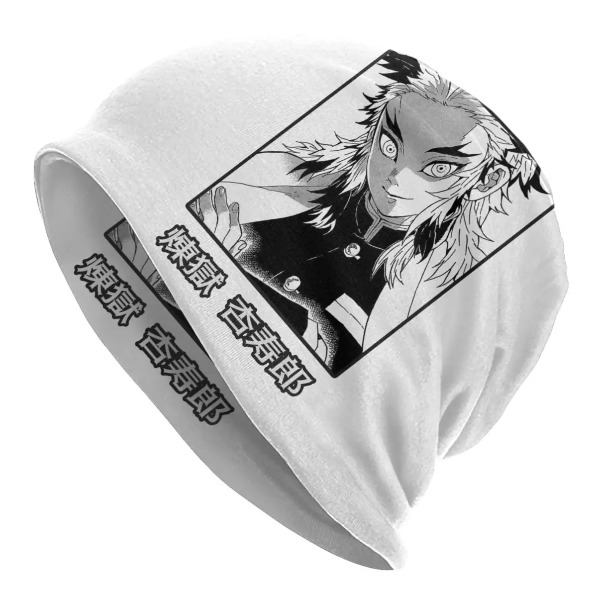 

Kyojuro Rengoku Demon Slayer Skullies Beanies Hats Anime Goth Men Women Outdoor Cap Warm Dual-use Bonnet Knit Hat